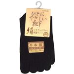 婦人シルク5本指ソックス ブラック 22-24cm