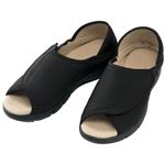 あし笑顔 かかとが踏めるルームシューズKT-2 オープントゥタイプ ブラック 3L