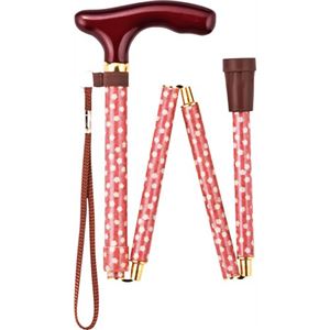 マキライフテック 折りたたみ生地巻きステッキ(収納袋付き) ピンクフラワー FS-120PF