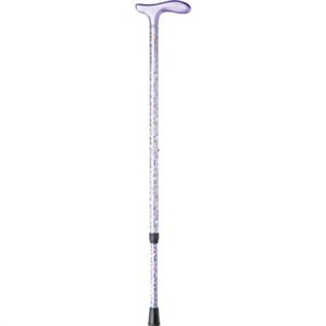 マキライフテック 伸縮カーボンステッキ 紫花柄 WSJ2740-50