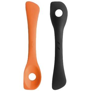 ルクエ DUOツール ミキシングスプーン&スパチュラ オレンジ/ブラック