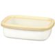 富士ホーロー NEIGE 浅型角容器 S クリーム NCP-S・CL画像最小1