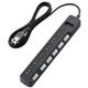 エレコム PCタップ/雷ガード/個別スイッチ/ホコリシャッター付/6個口/2.5m/ブラック T-K04-2625BK画像最小1