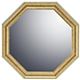 ユーパワー ヴィンテージ八角ミラー Sサイズ VM-02005 ゴールド画像最小1