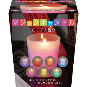 不二貿易 マジックキャンドル ローズの香り ブラック L 180g (LEDライト反応型) 83478
