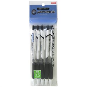 uni ノック式油性ボールペン ジェットストリーム 0.5 黒 5本入