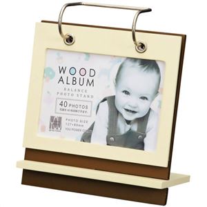 ユーパワー 木製アルバムバランススタンド Sサイズ AF-01715 バニラ&ブラウン