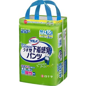 サルバ Dパンツすっきりシルエットうす型下着感覚 パンツタイプ M-Lサイズ 2回吸収 16枚入