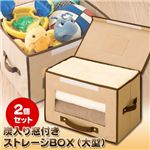 炭入り窓付きストレージBOX 大型【2個組】