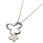 ダイヤ0.02-0.03ct ハッピーモチーフペンダント ホワイトゴールド バタフライ
