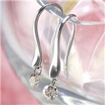 K18ホワイトゴールド ダイヤモンド0.2ct ドロップ型フープピアス