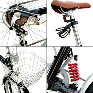 Heavens シマノ製6段変速付 20インチ折りたたみ自転車 ブラック