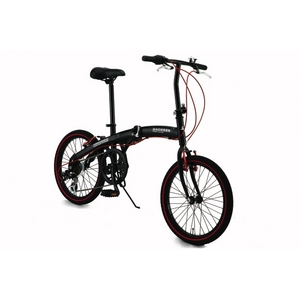 WACHSEN（ヴァクセン） アルミ折り畳み自転車 20インチ BA-100 ブラック＆レッド 自転車用アクセサリー4種セット