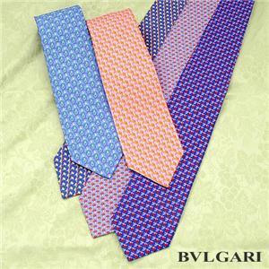 BVLGARI ネクタイ 12935 ストロベリー／ネイビー