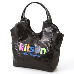 Kitson(�L�b�g�\��) SEQUIN NEON LOGO TOTE 3879�EBlack