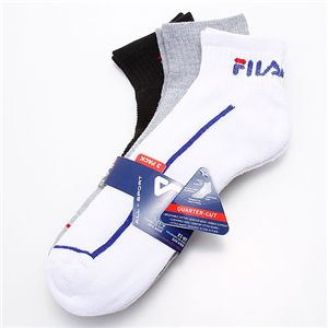 FILA（フィラ） ソックス 3足セット ブラック・グレイ・ホワイト