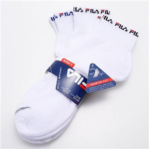 FILA（フィラ） ソックス 3足セット グレイ・レッド・ブルー