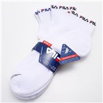 FILA（フィラ） ソックス 3足セット グレイ・レッド・ブルー