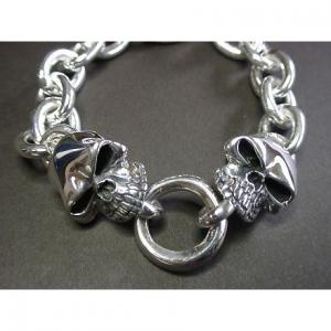 極太チェーン・ハンドカフブレス/シルバーブレスレット/Dice