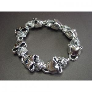 文句なし！スカルシルバーブレスレット/Dice