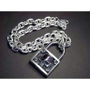 南京錠型！ スカルシルバーペンダント/Dice