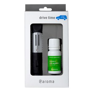 自動車用小型アロマディフューザー aroma drive time Starter Set（ドライブタイム  ミントユーカリ10ml）