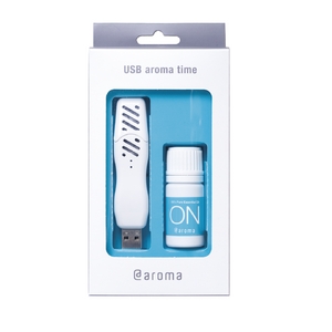 USB aroma time スターターセット「ON」（本体色ピュアホワイト　オイル付）