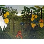 世界の名画シリーズ、最高級プリハード複製画 アンリ・ルソー作 「ライオンの食事」
