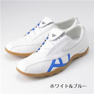 ARMANI JEANS メンズレザーシューズ B6V4721(white&blue) サイズ45