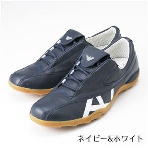 ARMANI JEANS メンズレザーシューズ B6V4721(navy&white) サイズ43