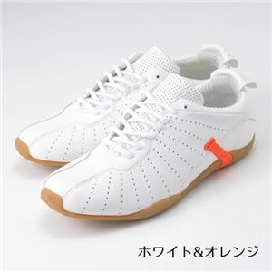 ARMANI JEANS メンズレザーシューズ B6V6350(white&orange) サイズ42