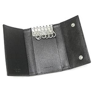PRADA キーケース M222 TESS ENAMEL　ブラック