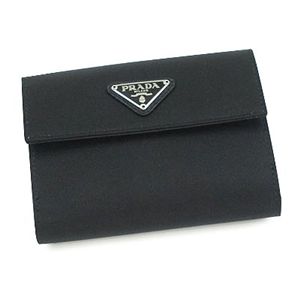 PRADA(プラダ) Wホック 二つ折財布 1M0523-TESSUTO-NERO