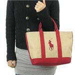 Ralph Lauren(ラルフローレン) 185SPPTP BURLAP PONY トート RED