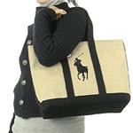 Ralph Lauren(ラルフローレン) 185PPTP BURLAP PONY トート BK