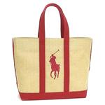 Ralph Lauren（ラルフローレン） 185PPTP BURLAP PONY トート RED