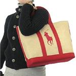 Ralph Lauren(ラルフローレン) 185PPTP BURLAP PONY トート RED