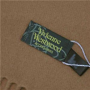 Vivienne Westwood　ロゴ刺繍マフラー キャメル
