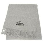 Vivienne Westwood　ロゴ刺繍マフラー ライトグレー