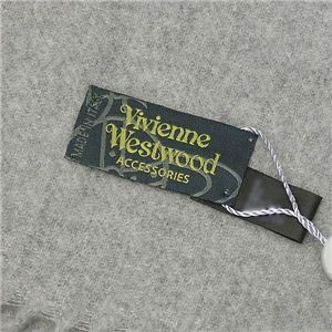 Vivienne Westwood　ロゴ刺繍マフラー ライトグレー