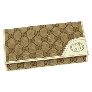 GUCCI（グッチ） 長札財布 181593 FFPAG 9761 ベージュ／ホワイト