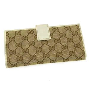 GUCCI(グッチ) 長札財布 181593 FFPAG 9761 ベージュ/ホワイト