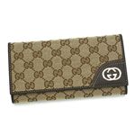 GUCCI（グッチ） 長札財布 181595 FFPAG 9643 ベージュ／ダークブラウン