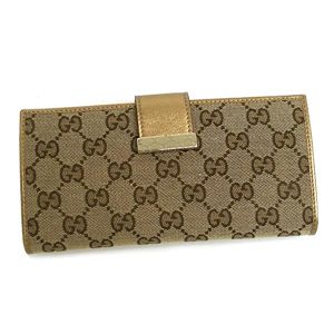 GUCCI（グッチ） 長札財布 212089 FFKTG 9774 ベージュ／ゴールド