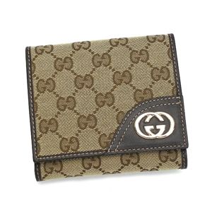 GUCCI（グッチ） 二つ折り財布（小銭入れ付） 181594 FFPAG 9643 ベージュ／ダークブラウン