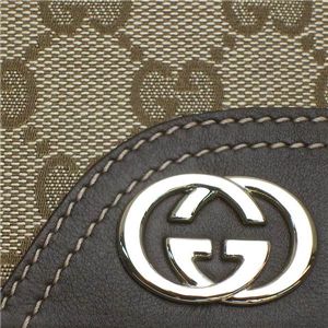 GUCCI（グッチ） 二つ折り財布（小銭入れ付） 181594 FFPAG 9643 ベージュ／ダークブラウン