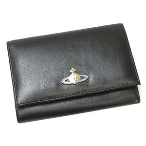 Vivienne Westwood(ヴィヴィアン ウエストウッド) 二つ折り財布(小銭入れ付) NAPPA 746 ブラック/ゴールド 