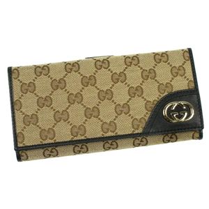 GUCCI(グッチ) 長札財布 181593 9769 ブラック/ベージュ