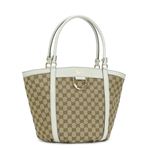 GUCCI(グッチ) トートバッグ 211982 TOTE DOUBLE SHOULDER MEDIUM ベージュ/ホワイト