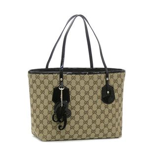 GUCCI(グッチ) トートバッグ 211976 TOTE DOUBLE SHOULDER MEDIUM ブラック/ベージュ
